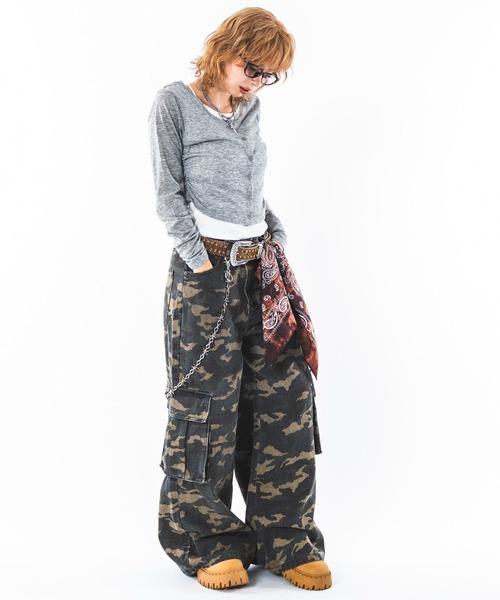 SHORT ROUND（ショートラウンド）の「SHORT ROUND/【26年秋冬新作】スーパーフレアカーゴパンツ（デニムパンツ・メンズ・ブラック系1/その他1・LARGE/MEDIUM）」の15枚目の写真