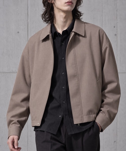 LIGNEL（リグネル）の「【LIGNEL】ハイツイストツイル ドライタッチ クロップド ジップアップブルゾン＜UVカット・イージーケア＞（ブルゾン・メンズ・ブラック/モカ/グレー・M/L）」の3枚目の写真