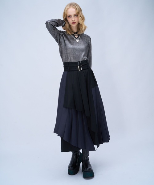 HARE（ハレ）の「ストリングカットソー(HARE)（Tシャツ/カットソー・レディース・レッド/ラメ・FREE）」の5枚目の写真