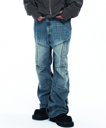 RSSC | CUTLINE WASHED FLARE PANTS - DENIM(デニムパンツ)