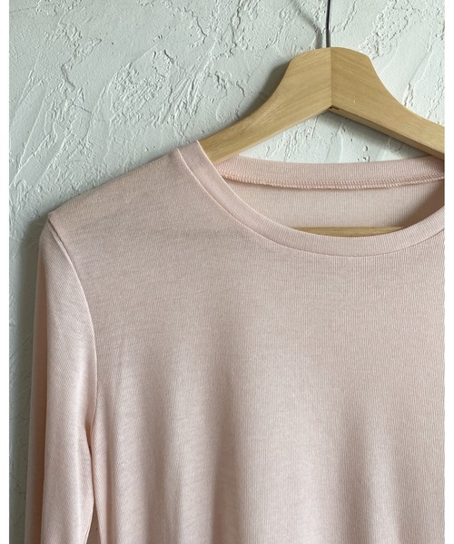 She's Closet(シーズクローゼット)の「配色バイカラー レイヤード ヘンリーネック シアートップス ロンT 2枚セット(Tシャツ/カットソー・レディース・ネイビー/ブラウン/ブラック/アイボリー・FREE)」の16枚目の写真