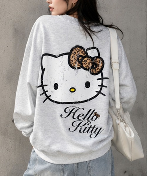 GLAMOROUS JANE(グラマラスジェーン)の「HELLO KITTYプリントオーバーサイズトレーナー(スウェット・レディース・ブラック/レッド/杢グレー・FREE)」の2枚目の写真