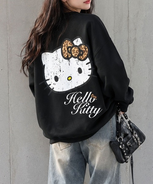 GLAMOROUS JANE(グラマラスジェーン)の「HELLO KITTYプリントオーバーサイズトレーナー(スウェット・レディース・ブラック/レッド/杢グレー・FREE)」の12枚目の写真
