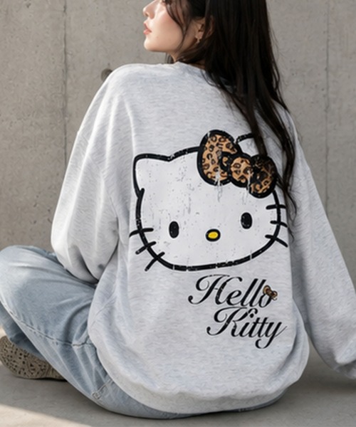 GLAMOROUS JANE(グラマラスジェーン)の「HELLO KITTYプリントオーバーサイズトレーナー(スウェット・レディース・ブラック/レッド/杢グレー・FREE)」の5枚目の写真
