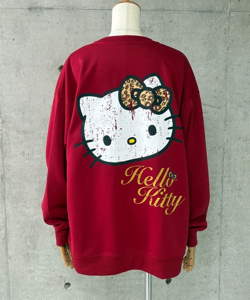 GLAMOROUS JANE(グラマラスジェーン)の「HELLO KITTYプリントオーバーサイズトレーナー(スウェット・レディース・ブラック/レッド/杢グレー・FREE)」の9枚目の写真