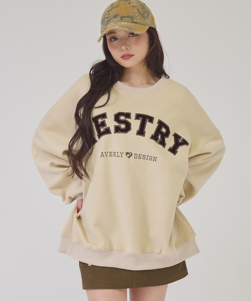 ANAP（アナップ）の「ＷＥＳＴＲＹロゴＢＩＧプルオーバー（Tシャツ/カットソー・レディース・グレー/ネイビー/アイボリー/ピンク・F）」の2枚目の写真