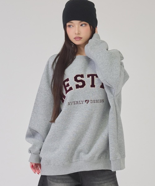 ANAP（アナップ）の「ＷＥＳＴＲＹロゴＢＩＧプルオーバー（Tシャツ/カットソー・レディース・グレー/ネイビー/アイボリー/ピンク・F）」の14枚目の写真