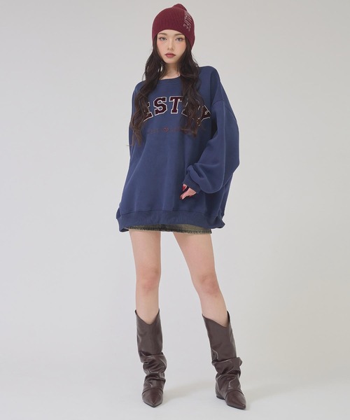 ANAP（アナップ）の「ＷＥＳＴＲＹロゴＢＩＧプルオーバー（Tシャツ/カットソー・レディース・グレー/ネイビー/アイボリー/ピンク・F）」の5枚目の写真