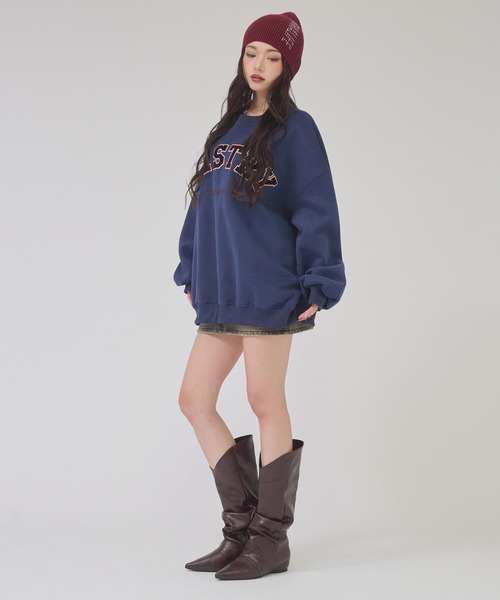 ANAP（アナップ）の「ＷＥＳＴＲＹロゴＢＩＧプルオーバー（Tシャツ/カットソー・レディース・グレー/ネイビー/アイボリー/ピンク・F）」の6枚目の写真