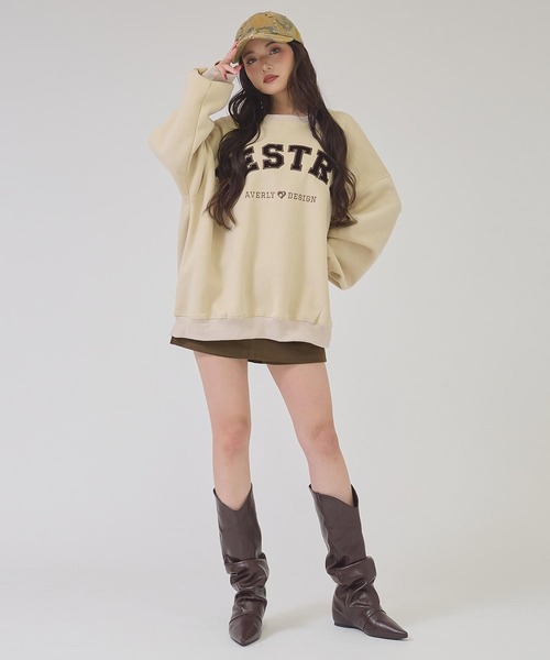 ANAP（アナップ）の「ＷＥＳＴＲＹロゴＢＩＧプルオーバー（Tシャツ/カットソー・レディース・グレー/ネイビー/アイボリー/ピンク・F）」の9枚目の写真