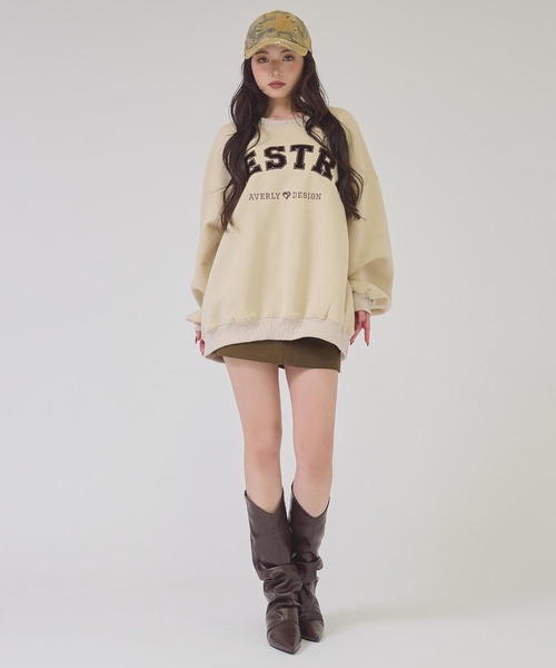 ANAP（アナップ）の「ＷＥＳＴＲＹロゴＢＩＧプルオーバー（Tシャツ/カットソー・レディース・グレー/ネイビー/アイボリー/ピンク・F）」の10枚目の写真