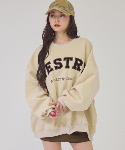 ANAP（アナップ）の「ＷＥＳＴＲＹロゴＢＩＧプルオーバー（Tシャツ/カットソー・レディース・グレー/ネイビー/アイボリー/ピンク・F）」の12枚目の写真