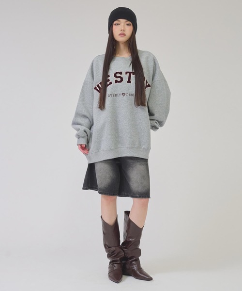 ANAP（アナップ）の「ＷＥＳＴＲＹロゴＢＩＧプルオーバー（Tシャツ/カットソー・レディース・グレー/ネイビー/アイボリー/ピンク・F）」の16枚目の写真