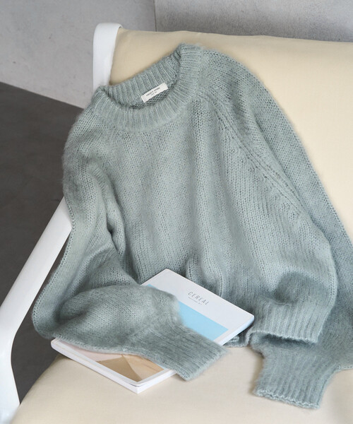 FREAK'S STORE（フリークスストア）の「限定展開　カラー シャギー ニット ショート プルオーバー（ニット/セーター・レディース・ナチュラル/ライトピンク/ブラウン/イエロー/グレー/サックスブルー/ブラック・ﾌﾘ-）」の5枚目の写真
