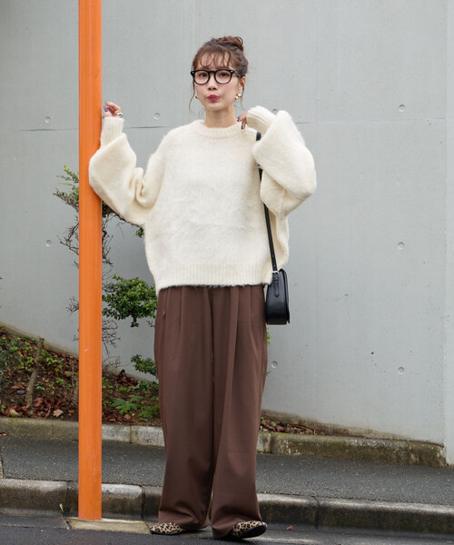 FREAK'S STORE（フリークスストア）の「限定展開　カラー シャギー ニット ショート プルオーバー（ニット/セーター・レディース・ナチュラル/ライトピンク/ブラウン/イエロー/グレー/サックスブルー/ブラック・ﾌﾘ-）」の14枚目の写真