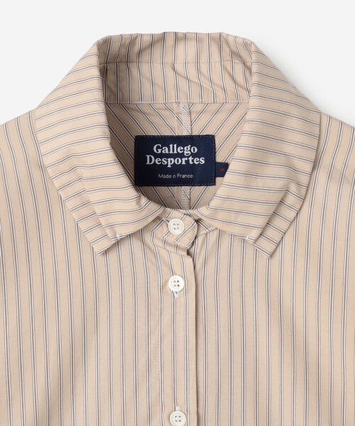 GALLEGO DESPORTES(ギャレゴデスポート)の「GALLEGO DESPORTES | コットン 長袖シャツ STRIPE WOMEN(シャツ/ブラウス・レディース・ブルー系その他/ブラウン系その他・S)」の5枚目の写真
