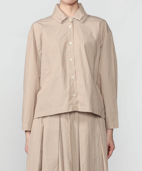 GALLEGO DESPORTES(ギャレゴデスポート)の「GALLEGO DESPORTES | コットン 長袖シャツ STRIPE WOMEN(シャツ/ブラウス・レディース・ブルー系その他/ブラウン系その他・S)」の9枚目の写真