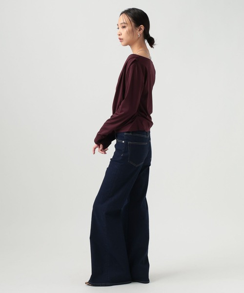 BAYFLOW（ベイフロー）の「[ストレッチ入りで動きやすい]ハイテンションフレアデニム（デニムパンツ・レディース・ネイビー/インディゴブルー・MEDIUM/SMALL）」の14枚目の写真