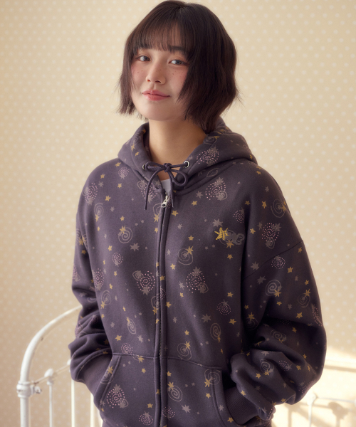 ambler(エムブラー)の「CURLY STAR 刺繍ジップアップパーカージャケット AZIP902 (ダークブラウン)(パーカー・レディース・ダークブラウン・SMALL/MEDIUM)」の4枚目の写真