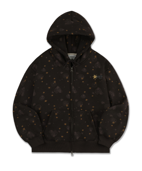 ambler(エムブラー)の「CURLY STAR 刺繍ジップアップパーカージャケット AZIP902 (ダークブラウン)(パーカー・レディース・ダークブラウン・SMALL/MEDIUM)」の3枚目の写真