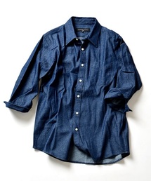 SHIPS JET BLUE | SHIPS GENERAL SUPPLY: ライトデニム 7スリーブ ベーシックシャツ■(シャツ/ブラウス)