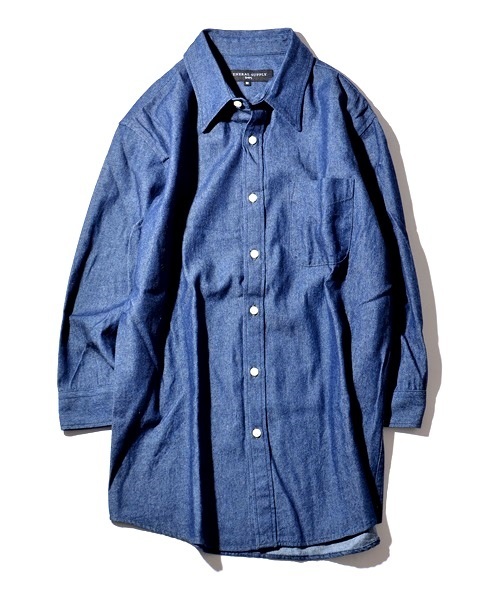 SHIPS JET BLUE（シップスジェットブルー）の「SHIPS GENERAL SUPPLY: ライトデニム 7スリーブ ベーシックシャツ■（シャツ/ブラウス・メンズ・インディゴブルー/ライトインディゴブルー・SMALL/LARGE/MEDIUM/X-LARGE）」の19枚目の写真