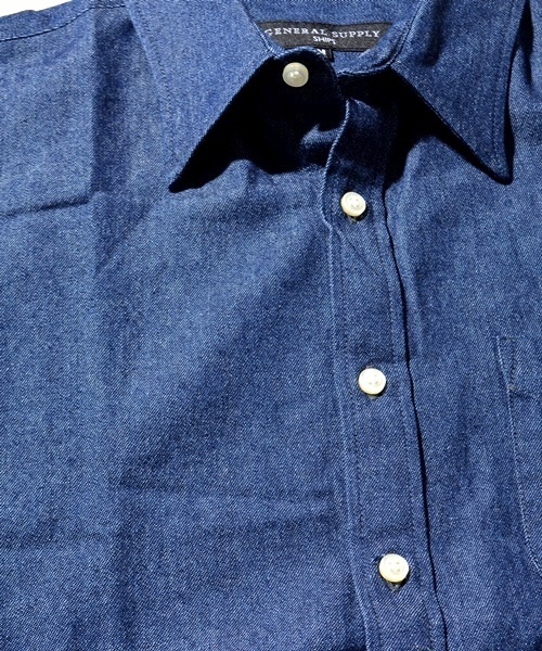 SHIPS JET BLUE（シップスジェットブルー）の「SHIPS GENERAL SUPPLY: ライトデニム 7スリーブ ベーシックシャツ■（シャツ/ブラウス・メンズ・インディゴブルー/ライトインディゴブルー・SMALL/LARGE/MEDIUM/X-LARGE）」の15枚目の写真