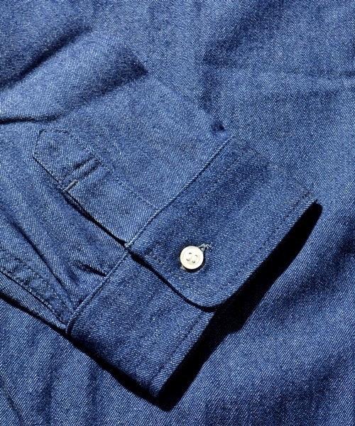 SHIPS JET BLUE（シップスジェットブルー）の「SHIPS GENERAL SUPPLY: ライトデニム 7スリーブ ベーシックシャツ■（シャツ/ブラウス・メンズ・インディゴブルー/ライトインディゴブルー・SMALL/LARGE/MEDIUM/X-LARGE）」の17枚目の写真