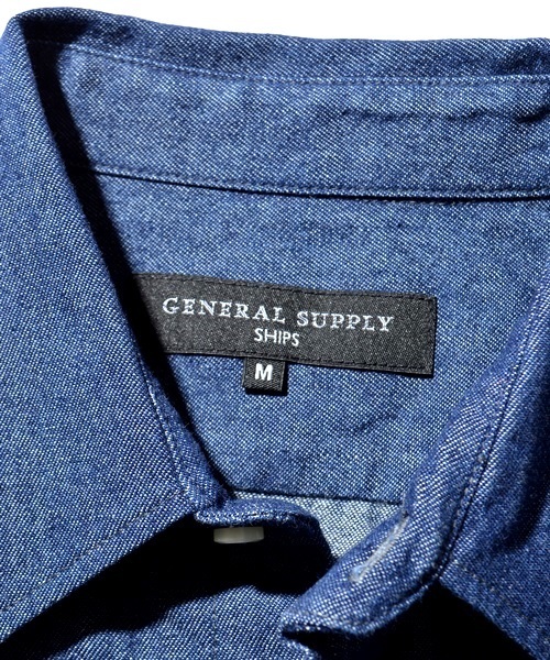 SHIPS JET BLUE（シップスジェットブルー）の「SHIPS GENERAL SUPPLY: ライトデニム 7スリーブ ベーシックシャツ■（シャツ/ブラウス・メンズ・インディゴブルー/ライトインディゴブルー・SMALL/LARGE/MEDIUM/X-LARGE）」の8枚目の写真