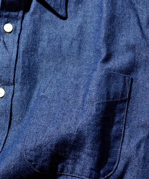 SHIPS JET BLUE（シップスジェットブルー）の「SHIPS GENERAL SUPPLY: ライトデニム 7スリーブ ベーシックシャツ■（シャツ/ブラウス・メンズ・インディゴブルー/ライトインディゴブルー・SMALL/LARGE/MEDIUM/X-LARGE）」の9枚目の写真