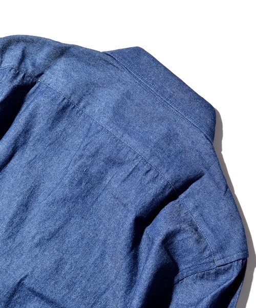 SHIPS JET BLUE（シップスジェットブルー）の「SHIPS GENERAL SUPPLY: ライトデニム 7スリーブ ベーシックシャツ■（シャツ/ブラウス・メンズ・インディゴブルー/ライトインディゴブルー・SMALL/LARGE/MEDIUM/X-LARGE）」の11枚目の写真