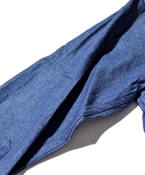 SHIPS JET BLUE（シップスジェットブルー）の「SHIPS GENERAL SUPPLY: ライトデニム 7スリーブ ベーシックシャツ■（シャツ/ブラウス・メンズ・インディゴブルー/ライトインディゴブルー・SMALL/LARGE/MEDIUM/X-LARGE）」の3枚目の写真