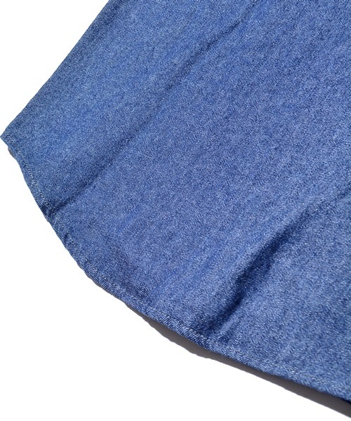 SHIPS JET BLUE（シップスジェットブルー）の「SHIPS GENERAL SUPPLY: ライトデニム 7スリーブ ベーシックシャツ■（シャツ/ブラウス・メンズ・インディゴブルー/ライトインディゴブルー・SMALL/LARGE/MEDIUM/X-LARGE）」の5枚目の写真