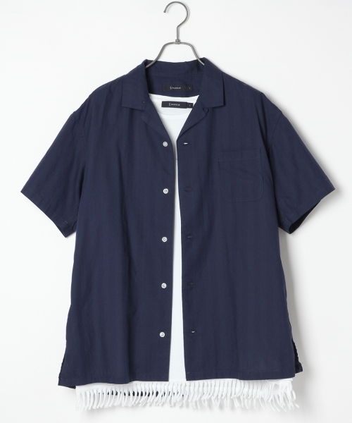 RAGEBLUE（レイジブルー）の「ネイビー柄シャツ/721696（シャツ/ブラウス・メンズ・ブルー系その他/ライトブルー/その他・MEDIUM/LARGE）」の2枚目の写真