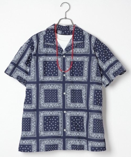 RAGEBLUE（レイジブルー）の「ネイビー柄シャツ/721696（シャツ/ブラウス・メンズ・ブルー系その他/ライトブルー/その他・MEDIUM/LARGE）」の3枚目の写真