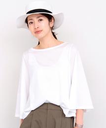 BEAUTY&YOUTH UNITED ARROWS | BY∵ フレアスリーブ6分袖カットソー -手洗い可能-о(Tシャツ/カットソー)