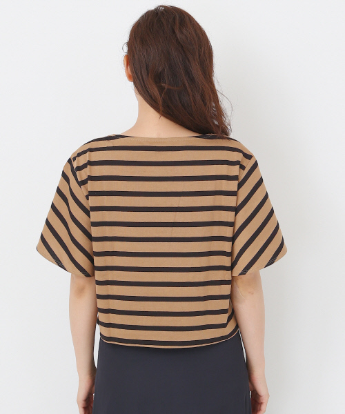 Abahouse Devinette（ドゥヴィネット）の「ﾊﾞｽｸ天竺ﾎﾞｰﾀﾞｰカットソー（Tシャツ/カットソー・レディース・ベージュ/ホワイト・FREE）」の8枚目の写真