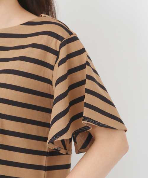 Abahouse Devinette（ドゥヴィネット）の「ﾊﾞｽｸ天竺ﾎﾞｰﾀﾞｰカットソー（Tシャツ/カットソー・レディース・ベージュ/ホワイト・FREE）」の10枚目の写真