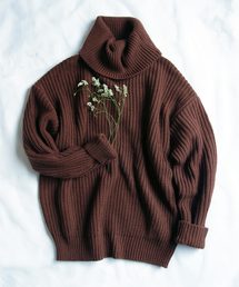 KOBE LETTUCE | タートルネック新登場！このルーズさがたまらない♪選べる2typeドロップショルダーシンプルタートルニット＆Vネックニットトップス/レディースセーター/神戸レタス[N701](ニット/セーター)