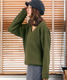 選べる2typeドロップショルダービッグシルエットシンプルニットトップス