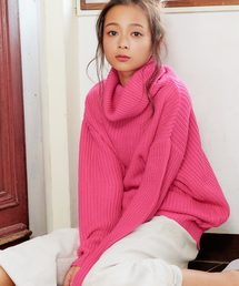 選べる2typeドロップショルダービッグシルエットシンプルニットトップス