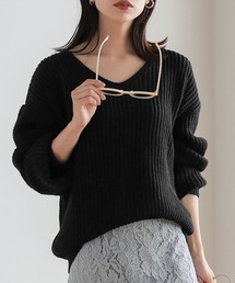 KOBE LETTUCE | ベーシックITEMこそ美しく♪ Vネック ☆ドロップショルダーシンプルゆるニットトップス/セーター/レディース/神戸レタス[N701](ニット/セーター)