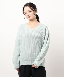 選べる2typeドロップショルダービッグシルエットシンプルニットトップス