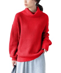選べる2typeドロップショルダービッグシルエットシンプルニットトップス