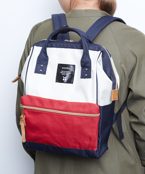 anello(アネロ)の「【anello】ポリエステルキャンバスバックパックS/アネロ(バックパック/リュック・レディース・ネイビー/ブラック/マルチ/キャメル・FREE)」の4枚目の写真
