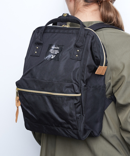 anello(アネロ)の「【anello】ポリエステルキャンバスバックパックS/アネロ(バックパック/リュック・レディース・ネイビー/ブラック/マルチ/キャメル・FREE)」の2枚目の写真