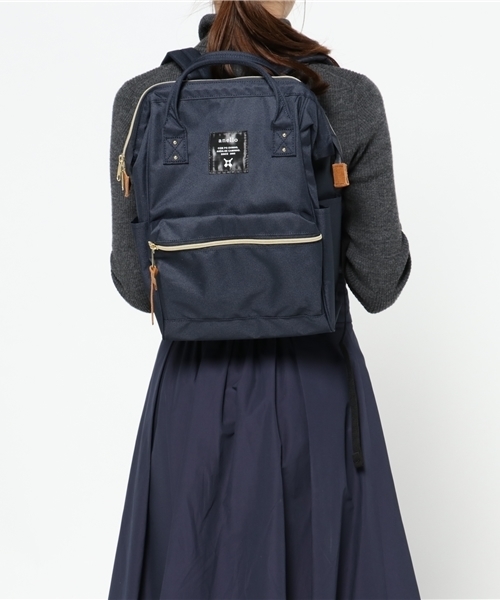anello(アネロ)の「【anello】ポリエステルキャンバスバックパックS/アネロ(バックパック/リュック・レディース・ネイビー/ブラック/マルチ/キャメル・FREE)」の14枚目の写真