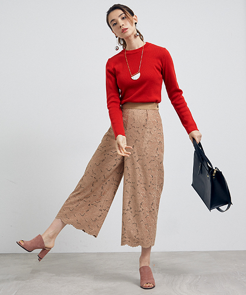 UNITED TOKYO（ユナイテッドトウキョウ）の「ゴム編みコンパクトニットプルオーバー（ニット/セーター・レディース・ブラック/サックスブルー/イエロー/ブラウン/レッド・1）」の16枚目の写真