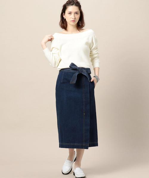 BEAUTY&YOUTH UNITED ARROWS（ビューティーアンドユースユナイテッドアローズ）の「BY デニムラップ タイトスカート ◆（デニムスカート・レディース・コバルトブルー・SMALL/MEDIUM）」の4枚目の写真