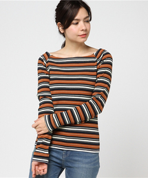 VENCEEXCHANGE | マルチボーダーオフショルプルオーバー   (ニット/セーター)